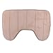 SUMLINK U-Shaped Loving High Density Space Memory Cotton Toilet Bathroom Carpet Floor Mats (15.7 x 23.6 Inch) (Beige)