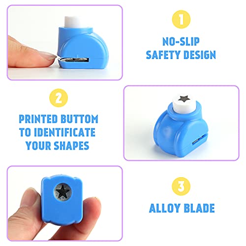 LoveInUSA Christmas Shapes Hole Punch Set, 10PCS Kids Mini Paper Craft Punches Decorative Christmas Tree Snowflake Hole Puncher for Crafting Scrapbook Nail Designs