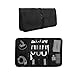 Patu Roll Up Electronics Accessories Travel Gear Organizer Case, Black - Portable Universal External Batteries Hard Drives Cable Management Healthcare Cosmetics Kit Bag