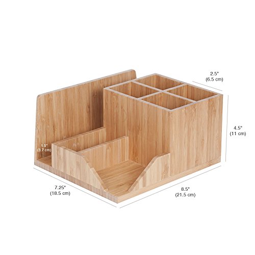 image for MobileVision Bamboo Succulent Plant Holder Desktop Organizer for Pens 