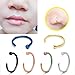 Likimar 18G 316L Stainless Steel Nose Rings Hoop Nose Piercing Body Jewelry (6PCS)-8mm
