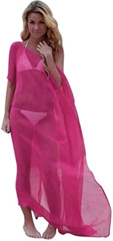 Hot Sale!Clearance!Todaies Women Sexy Bikini Cover Up Swimsuit Swimwear Beach Shirt Dress Bathing Suit 4 Colors (XL, Hot Pink)