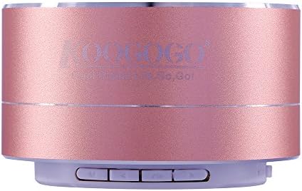 KOOGOGO A10 Stereo Wireless Bluetooth Speaker Smart Mini Portable MP3 Player Mate with Metal Case, Built-in MIC, Bluetooth/LINE-in(aux)/TF(Micro SD Card),Support Smartphone,Computers (Rose Gold)