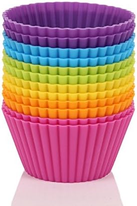 Silicone Cupcake Liners, Baking Cups, 6 Color, 12 Pack