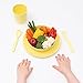 Bobo&Boo Bamboo 5 Piece Children’s Dinnerware, Sunshine Yellow, Non Toxic & Eco Friendly Kids Mealtime Set for Healthy Infant Feeding, Great Gift for Birthdays, Christmas & Preschool Graduations