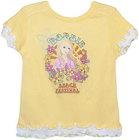 Barbie Little Girls Barbie Beach Festival Graphic Top, Size 5