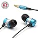 GOgroove Earbud Headphones with Deep Bass & Comfortable Ear Gel Tips (Blue) - in Ear Earphones Featuring Noise Isolating Design, Durable Alloy Driver Housing, & Ergonomic Angled Stay-in Fit