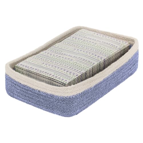 Boston International Sky Blue Jute Guest Napkin Caddy, 9.5" x 6"