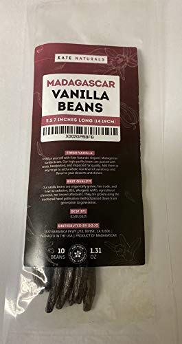 image for Kate Naturals 10 Madagascar Vanilla Beans (5.5 to 7 inches long). Whol
