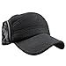 eYourlife2012 Mens Winter Wool Fleece Faux Fur Outdoor Peaked Baseball Cap Hat with Ear Warmer Black