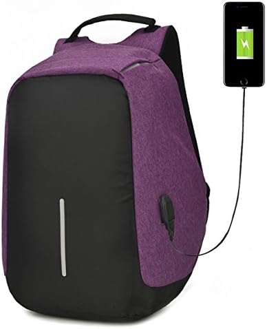 OURIZE Travel Backpack, Business Laptop Backpack with USB Charging Port, Large Capacity Waterproof Anti-theft School Bag for College Student (Purple)