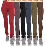 6-Pack: Women's Free to Live Seamless Fleece Lined Leggings - Assorted Colors OSFM