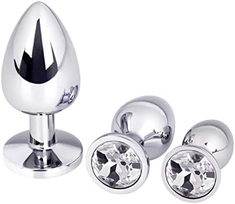 3pcs Anales Training Sets Jeweled Beginners Plug Restraint (Diamond) Wave Bead