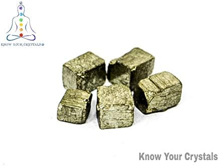 know your crystals Golden Pyrite (Length : 1-1.5 cms and Weight : 10-20 g) - Pack of 3