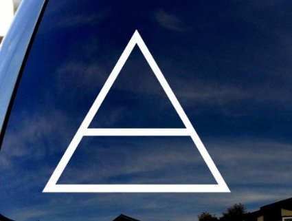 SoCool - 30-Seconds to Mars Logo-Triad - Vinyl 5.5" wide (Color: WHITE) decal laptop  skateboard car windows stickers