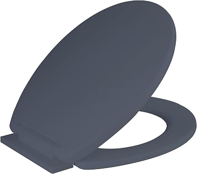 RAM Grey Soft Close Toilet Seat with Adjustable Hinges 47 CM x 37 CM