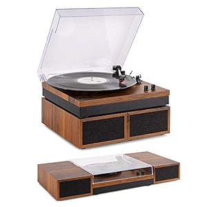 Platenspeler met Bluetooth – Fenton RP165 met Speakers en Stofkap – Hout