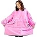 RONGO Oversized Sweatshirt Hoodie Blanket for Men, Women & Kids - Double-Sided with Sherpa & Plush Fleece Lining - Kangaroo Pocket Giant Hoody with Extra Front Pocket for Mobile Phone, Bottle or Keys