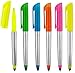 Stylus Ballpoint Pen with Highlighter Tips, 3 in 1 Combo Stylus for Touchscreens, Writing Pen and Highlighter, Black Ink, Pack of 5