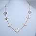 Baoliren White Shell Rose Gold Tone Round Multi Clover Women's Strand Necklace