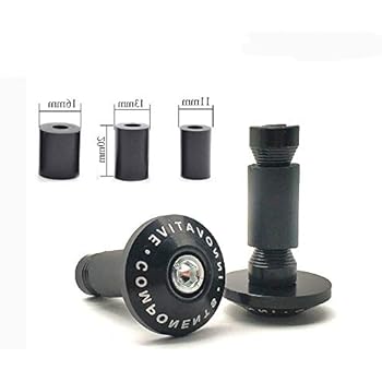 BOYISEN Universal Motorcycle Bar Ends Plug Fits 7/8'' Grips with 3 Size Adapters for Honda Kawasaki Suzuki Yamaha BMW Ducati (Black)