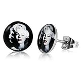 1 Pair of Hypoallergenic Marilyn Monroe Norma Jeane Mortenson Baker 316L Surgical Stainless Steel Collectible 10mm Stud Earrings