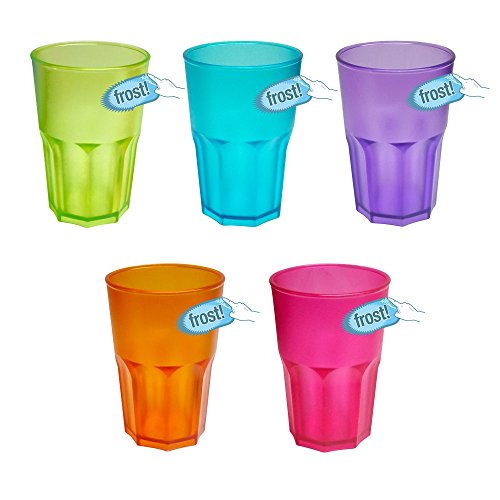 Doimoflair Cocktailglas Graniti 35 cl. aus Hartes Acryl Kunststoff Cocktailbecher Plastik Violett Frost Optik Set 5 stk. – Bild 5