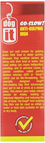 Dogit Go Slow Anti-Gulping Dog Bowl, Black, Medium