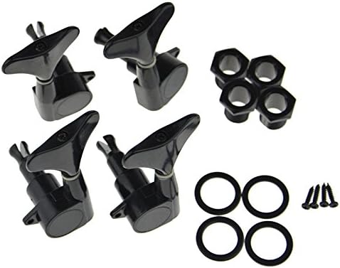Black 2R2L Sealed Guitar Bass Tuners Tuning Pegs Tuners Machine Heads Tuning Keys