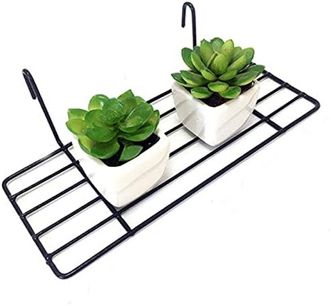 ZONYEO Straight Shelf Rack for Gridwall Grid Panel Wall Mountable Wire Organizer Storage Flower Pot Display Decor 9.8" x 3.9" Black