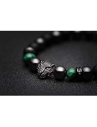 Karseer - Pulsera de piedra natural para la ansiedad con cristales curativos y equilibrio de energía magnético, alivia el estrés, pulsera de cuentas para yoga, meditación, oración, protección, regalo de joyería