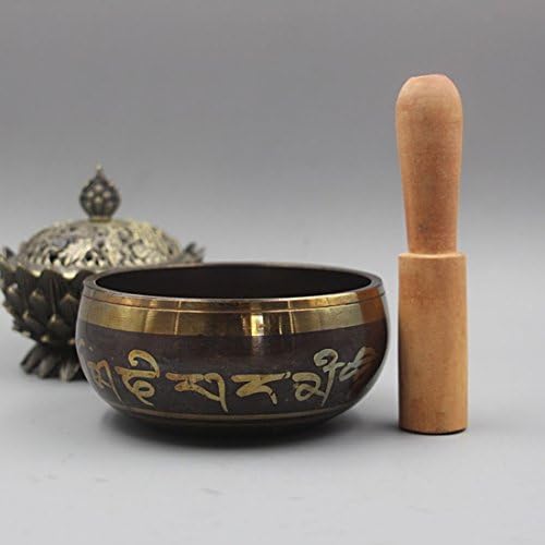 huapin Tibetan Meditation Yoga Singing Bowl Set With Mallet Silk Cushion - For Meditation, Chakra Healing, Prayer,Yoga, and Mindfulness