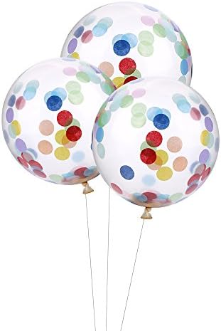 15 Pcs 12 Inches Confetti Balloons Clear Balloons with 30 g Multicolor Confetti for Wedding or Party Decorations