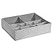mDesign Fabric 4-Piece Drawer Organizer Bins, Kids/Baby Nursery Dresser, Closet, Shelf, Playroom Organization, Hold Clothes, Toys, Diapers, Bibs, Blankets, Gray/Cream Chevron