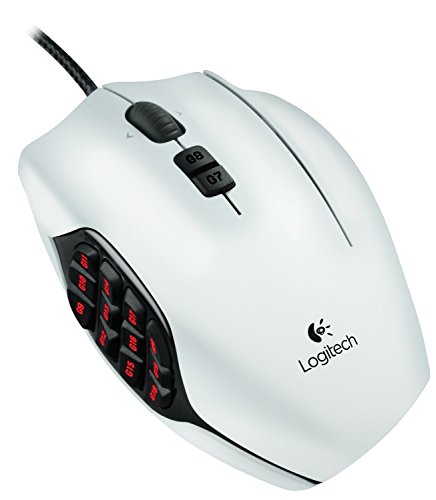 Logitech G600 MMO Gaming Mouse, White