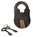 4.5" Antique Replica Lock- Iron and Brass - Padlock with Keys