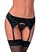 Escante Women's Satin Garter Belt, Black, Small