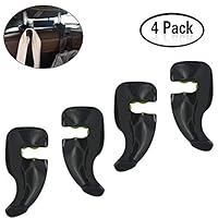 Doubmall Car Headrest Hook Car Back Seat Hooks 4 Pack Headrest Hanger Holder For Purse Bag cloth Grocery (B-Black)