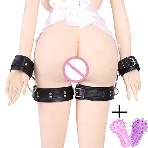 HZT-US Adjustable Wrist and Leg Cuff Leather Strap, Fun Toy Bed with Handcuffs, Crystal Finger cot for a New Passion