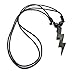 Green Nipa Hut Lightning Bolt Pendant with Adjustable Black Cord Necklace