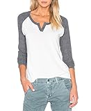 Sarin Mathews Women's Casual V Neck Long Sleeve Baseball Raglan Jersey T-Shirts