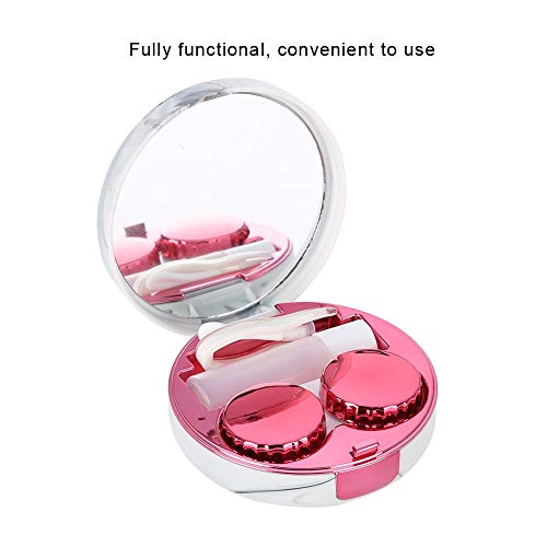 Contact Lens Box 4 colors Contact lenses Soaking case Portable plastic Marble pattern Eye care kit Container(red) - Thumbnail 5