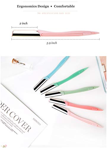 New Style Eyebrow Razor - Facial Hair Trimmer 3 PCS, Portable - Ergonomics Design Non-Slip Handle - Personal Hair Removal Shaper with Micro Blade Guard for Women.Touch-up Makeup Tool Kit Shaver UMOGI - Thumbnail 3