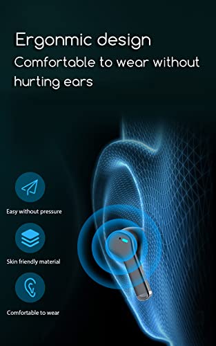 Wireless Earbud Bluetooth 5.1 Headphones with Charging Case, IPX7 Waterproof, 4 Mics in-Ear Earbuds, Long Playtime, High-Fidelity Stereo Earphones,ENC Noise Cancelling Headset for Sports and Work
