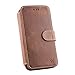Wilken Wallet Case with Detachable Magnetic Phone Case Compatible with iPhone XR | Compatible with MagSafe & Wireless Charging | Top Grain Leather | Custom Metal Buttons (XR, Brown)