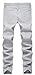 Men's Light Grey Skinny Slim Fit Stretch Straight Leg Fashion Jeans Pants