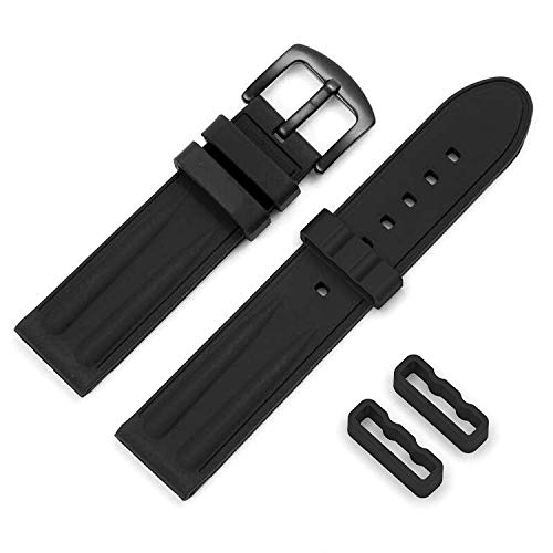 TenCloud Compatible GolfBuddy Voice,Voice 2,Voice + Golf GPS Rangefinder Wristband Black Soft Silicone Accessory Band Holder Fastener Loops w/a Tool to Remove The Metal Clasp-5 Packs