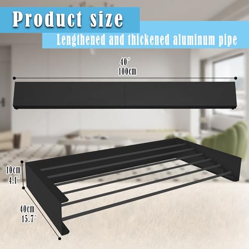 lfetav Wall Mounted Drying Rack,Collapsible Drying Racks for Laundry, Wall Mounted Clothes Rack (Black, 100cm)