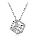 bestpriceam Women Chain Crystal Rhinestone Square Pendant Alloy Necklace Jewelry (Silver)
