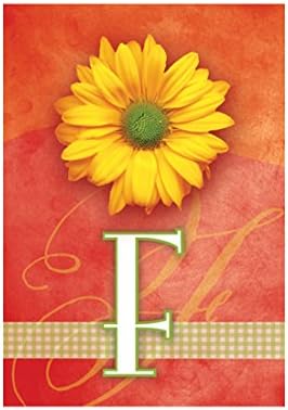 Monogram Garden Flag Sunflower Pattern Background With Letter F Outdoors Flags Of Double Sided Waterproof And Fade Resistant Printed banners 12.5 X 18 Inch 100% Polyester